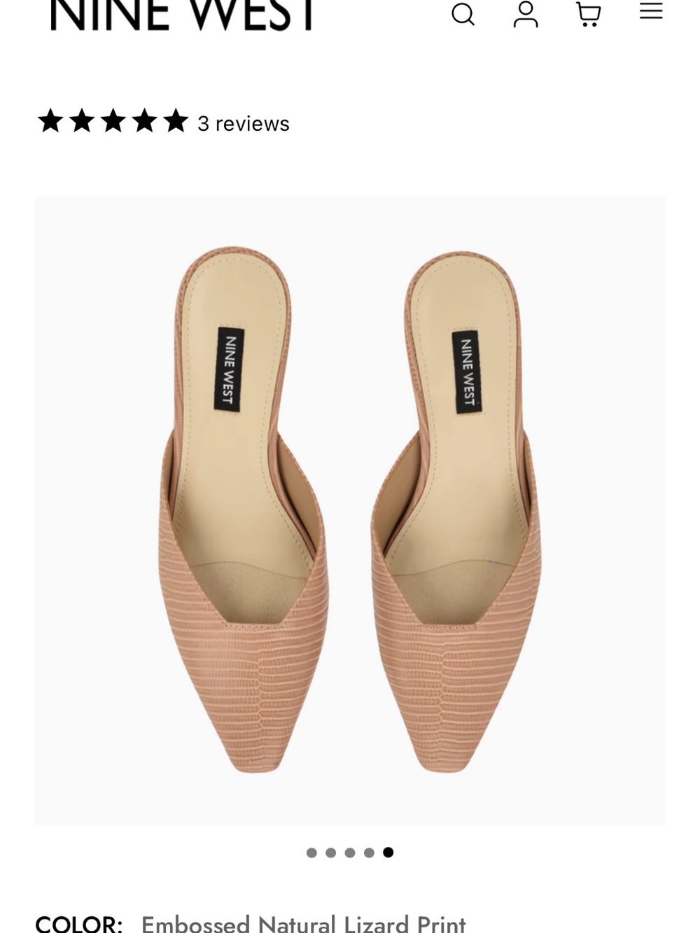 Nine West Women's Camenla Tan Slip-On Pointed-Toe Mules - Picture 10 of 10